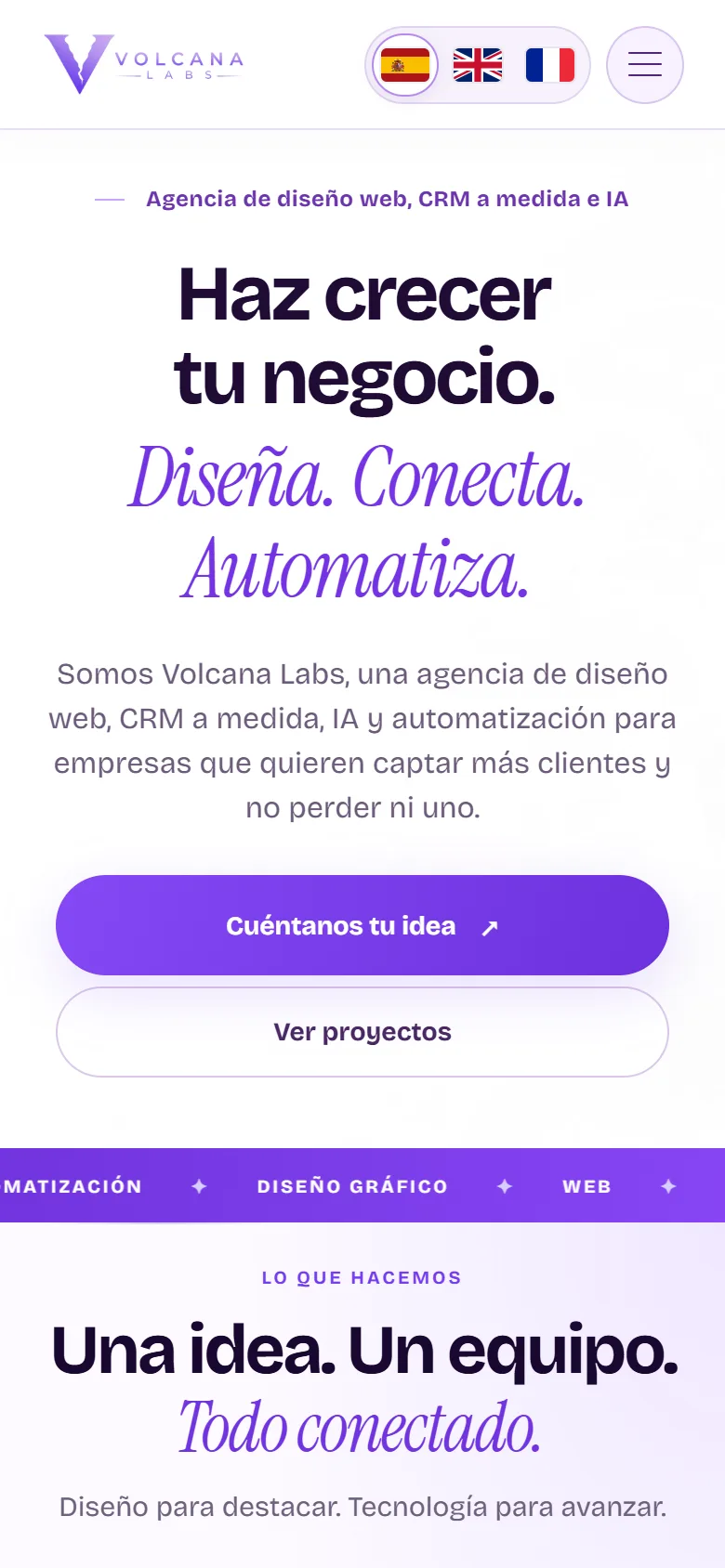 Volcana Labs: Proyecto real · móvil